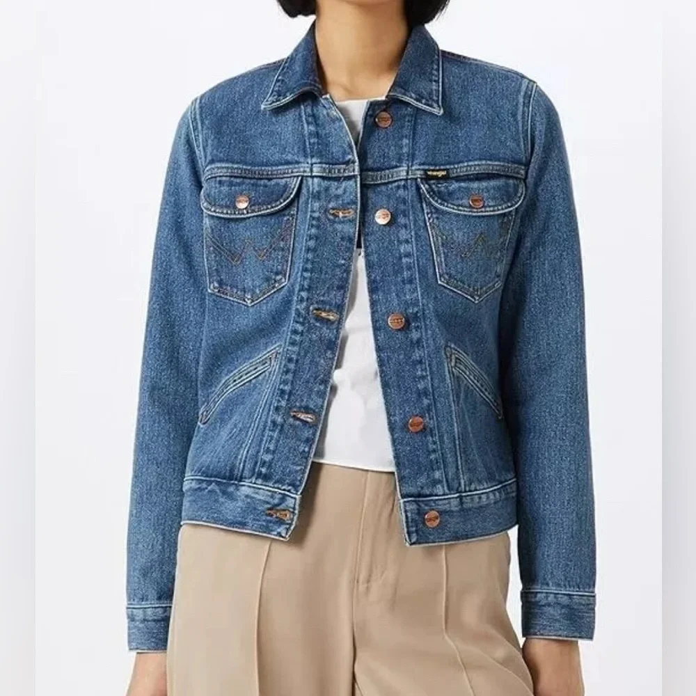 Wrangler Icons Jacket Womens Size XS Regular Fit Rigid Denim Jean Western 124WJ - Picture 16 of 16